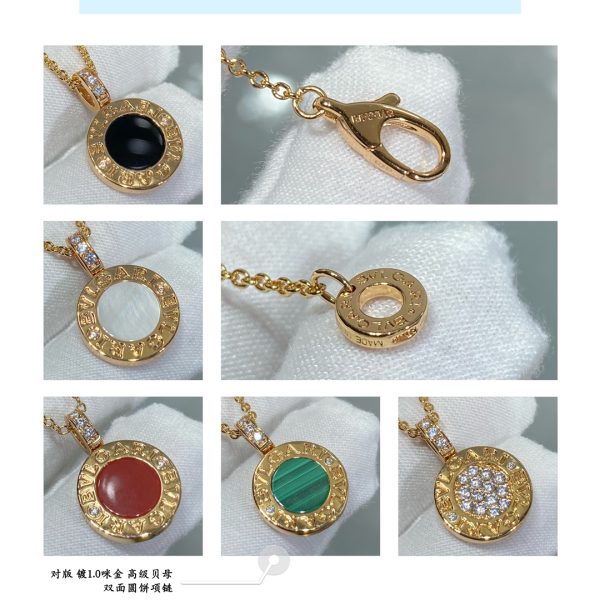 Italian Luxury Jewelry Double-Sided Gemstone Disc Pendant Necklace (Premium Craftsmanship, 4 Variations) - Image 6