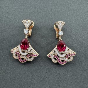Italian Luxury Jewelry Divas' Dream Fan Drop Earrings Collection (Premium Craftsmanship, Multiple Variations)