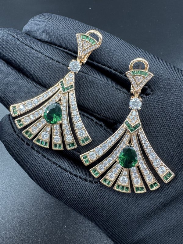 Italian Luxury Jewelry Divas' Dream Fan Drop Earrings Collection (Premium Craftsmanship, Multiple Variations) - Image 2