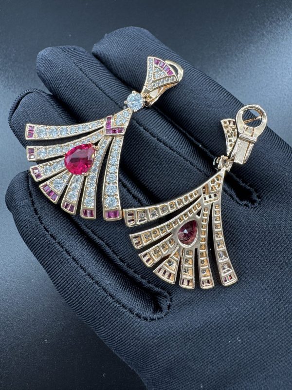 Italian Luxury Jewelry Divas' Dream Fan Drop Earrings Collection (Premium Craftsmanship, Multiple Variations) - Image 4