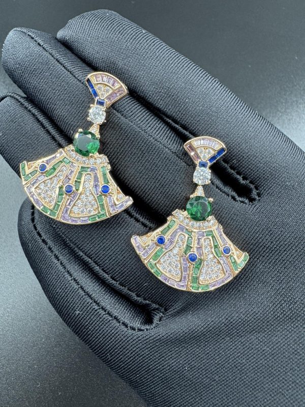 Italian Luxury Jewelry Divas' Dream Fan Drop Earrings Collection (Premium Craftsmanship, Multiple Variations) - Image 5