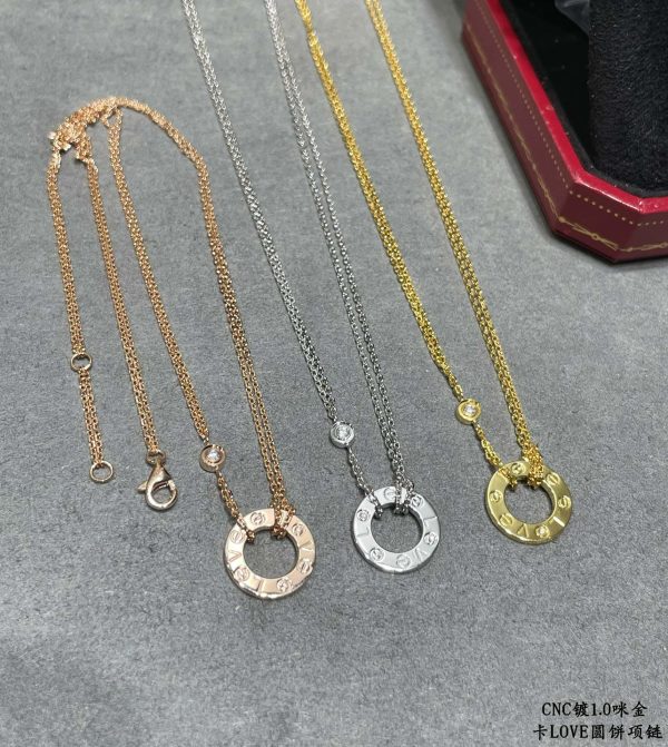 Love Style Jewelry LOVE Double-Sided Disc Pendant Necklace - Image 4