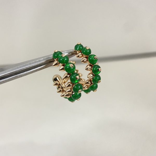 Love Style Jewelry Green Agate Hoop Earrings (Premium Craftsmanship) - Image 3