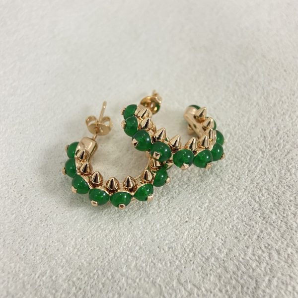 Love Style Jewelry Green Agate Hoop Earrings (Premium Craftsmanship) - Image 4