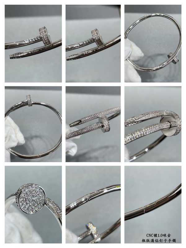 Screw Motif Jewelry Juste un Clou Full Crystal Bangle (Premium CNC Spring-Lock Version, 3 Finishes) - Image 6