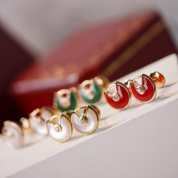 Bold Luxury Jewelry Amulette de Cartier Stud Earrings (Premium CNC Version, 3 Gemstone Variations) - Image 4