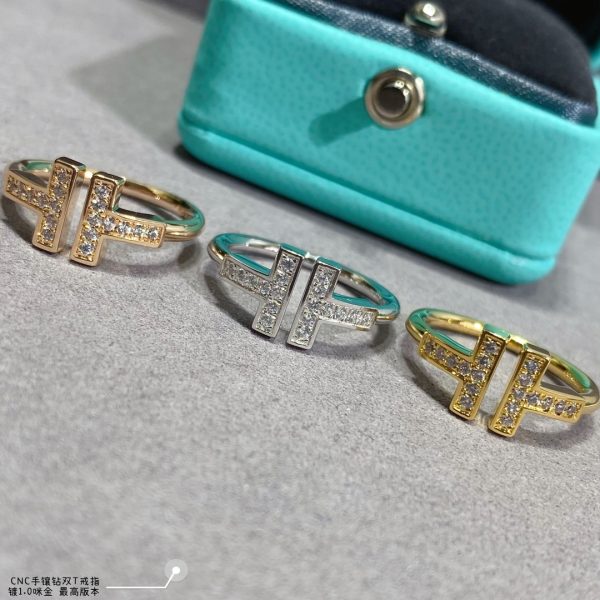 New York Style Jewelry T Wire Ring with Diamonds (Premium CNC Version, 3 Finishes, Sizes 5-8) - Image 2