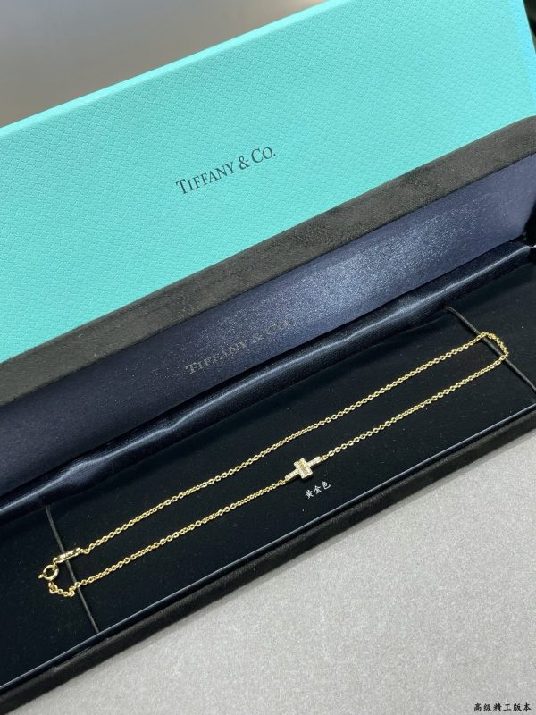 Heart Tag Style Jewelry T Double Chain Bracelet with Diamonds (Premium Version, 3 Finishes, 17cm) - Image 2