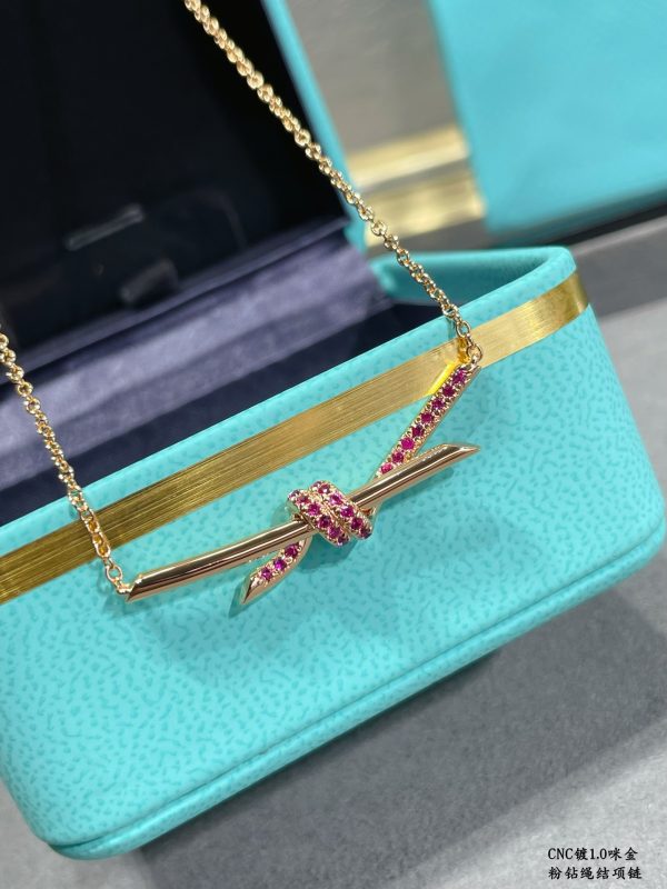 Minimalist Luxury Jewelry Knot Pendant Necklace (Premium CNC Version, Multiple Finishes & Stone Options) - Image 5