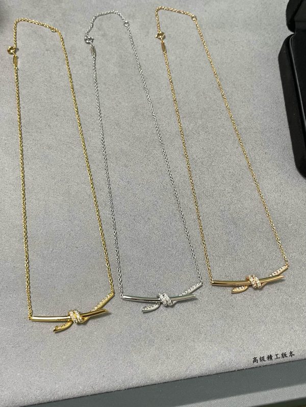 Minimalist Luxury Jewelry Knot Pendant Necklace (Premium CNC Version, Multiple Finishes & Stone Options) - Image 6