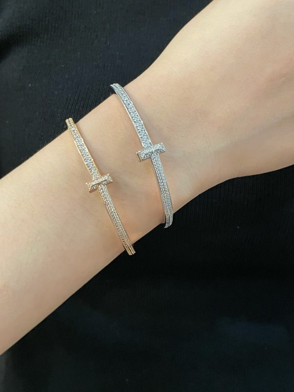Minimalist Luxury Jewelry T1 Full Crystal Bangle (Premium V-Gold Version, 2 Finishes) - Image 6