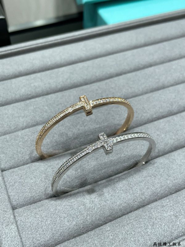 Minimalist Luxury Jewelry T1 Full Crystal Bangle (Premium V-Gold Version, 2 Finishes) - Image 2