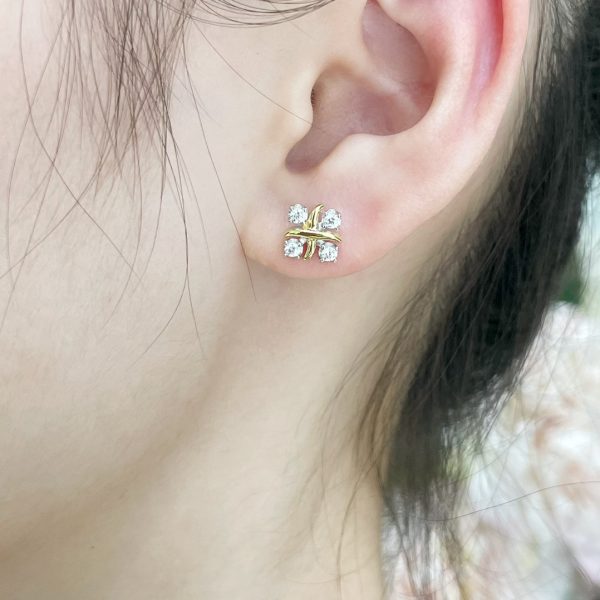 New York Style Jewelry Knot Stud Earrings (Premium Two-Tone Version, 2 Stone Options) - Image 7