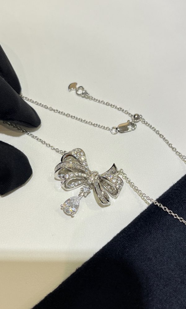 Bow & Teardrop Pendant Necklace (Premium Version) - Image 5