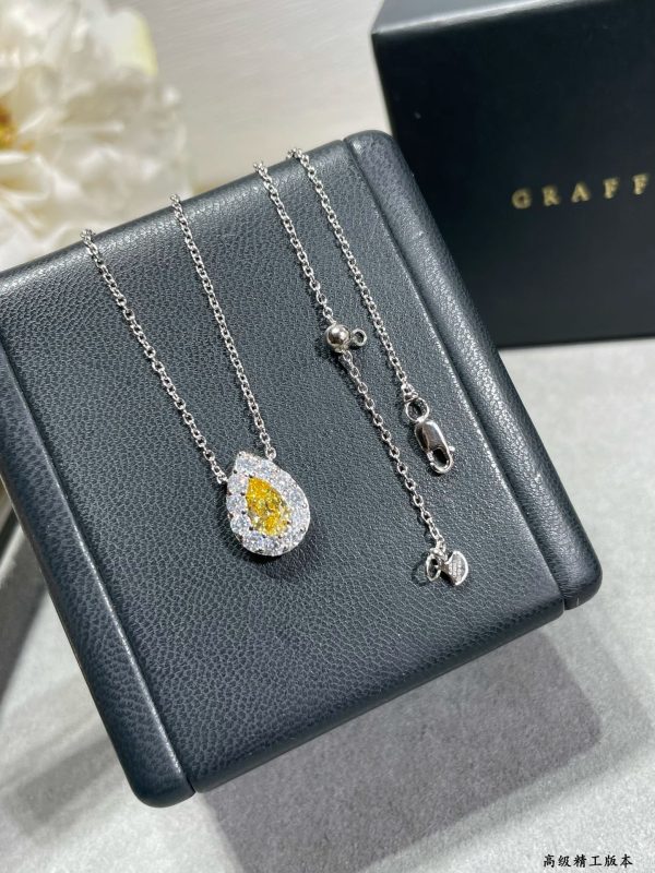 Diamond Style Jewelry Pear-Shaped Yellow Diamond Pendant Necklace (Premium Version) - Image 3