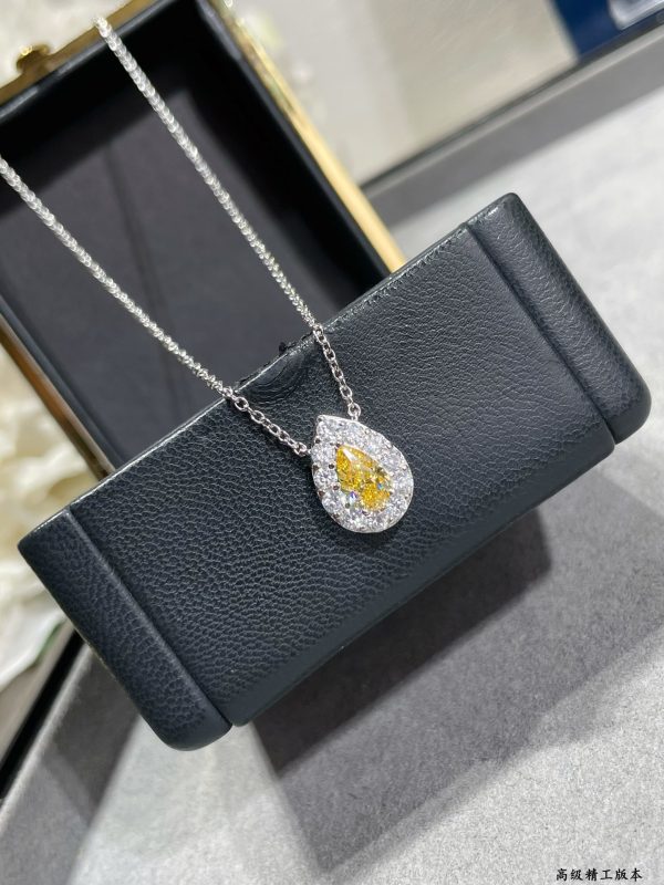 Diamond Style Jewelry Pear-Shaped Yellow Diamond Pendant Necklace (Premium Version) - Image 4