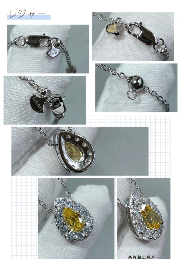 Diamond Style Jewelry Pear-Shaped Yellow Diamond Pendant Necklace (Premium Version) - Image 5