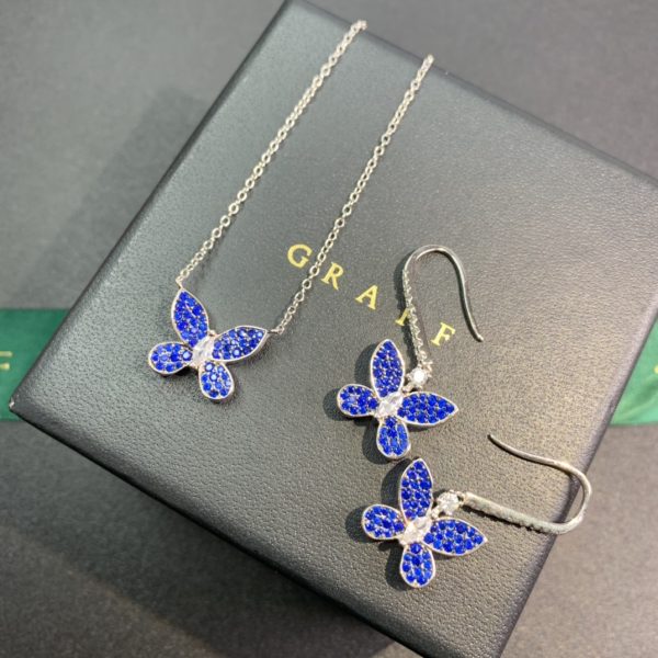 Fine Jewelry Inspired Butterfly Silhouette Pendant & Earring Set (Premium Version, 4 Gemstone Variations) - Image 4