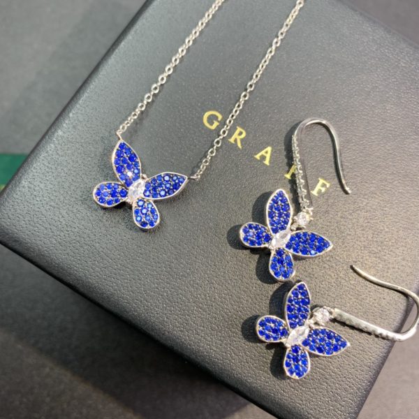 Fine Jewelry Inspired Butterfly Silhouette Pendant & Earring Set (Premium Version, 4 Gemstone Variations) - Image 3