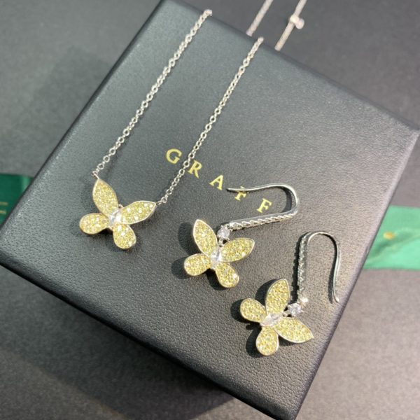 Fine Jewelry Inspired Butterfly Silhouette Pendant & Earring Set (Premium Version, 4 Gemstone Variations) - Image 5