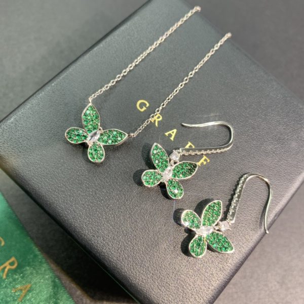 Fine Jewelry Inspired Butterfly Silhouette Pendant & Earring Set (Premium Version, 4 Gemstone Variations) - Image 8